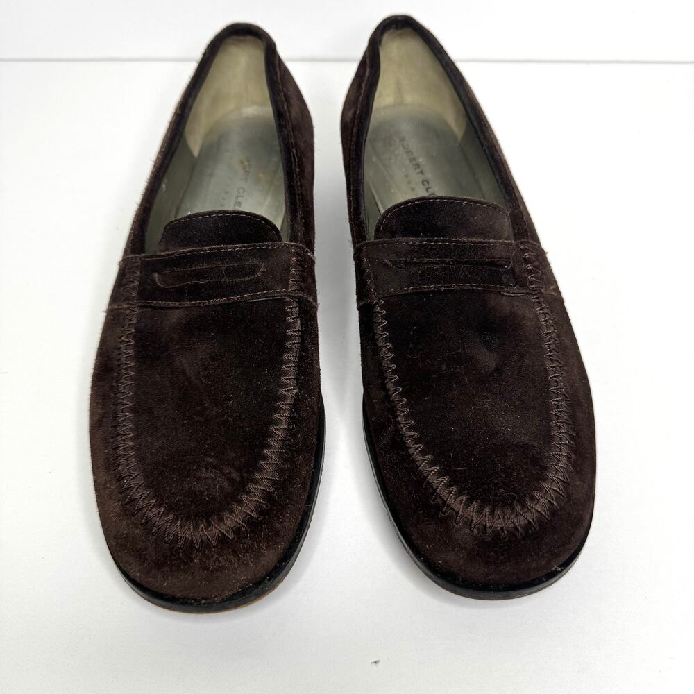Robert Clergerie Shoes Womens Size 7 Suede Loafers Made in France Leather Sole